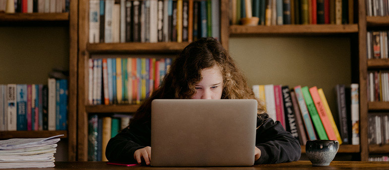 Girl on computer